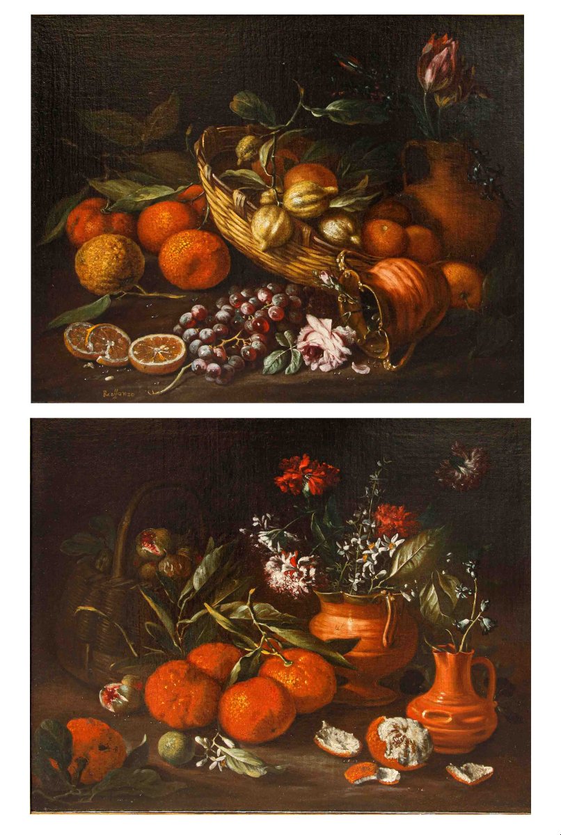 Tommaso Realfonzo, Known As Masillo (1677–1743) Still Lifes Of Fruit And Flowers Outdoors-photo-2