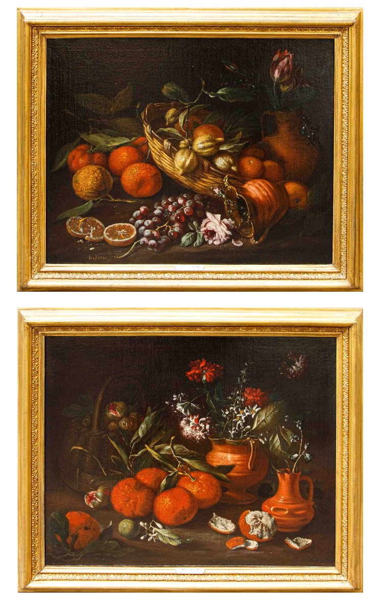 Tommaso Realfonzo, Known As Masillo (1677–1743) Still Lifes Of Fruit And Flowers Outdoors