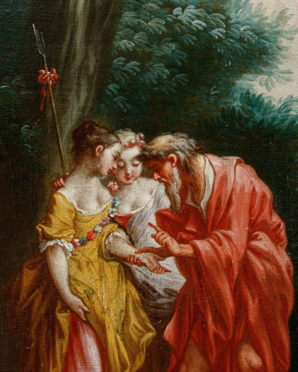 Le disciple de François Boucher (Paris, 1703 - 1770), Paysage avec la bonne chance-photo-3