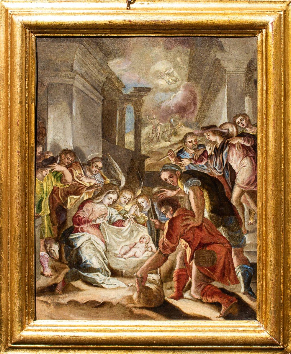 Adoration Des Bergers, Attr. à Girolamo Siciolante Dit Da Sermoneta (1521 - 1575)
