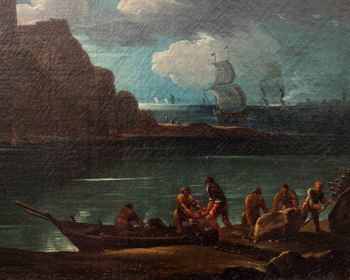 18th Century, Coastal View At Night-photo-3