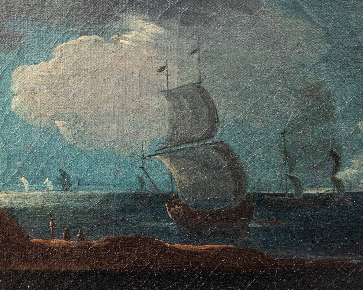18th Century, Coastal View At Night-photo-4