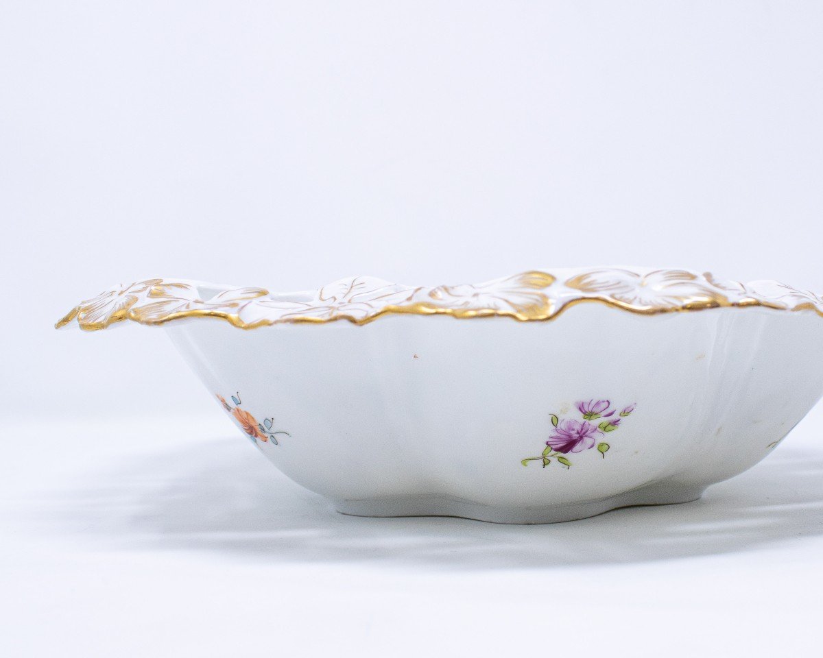 Late 19th Century, Openwork Bowl With Floral Patterns-photo-5