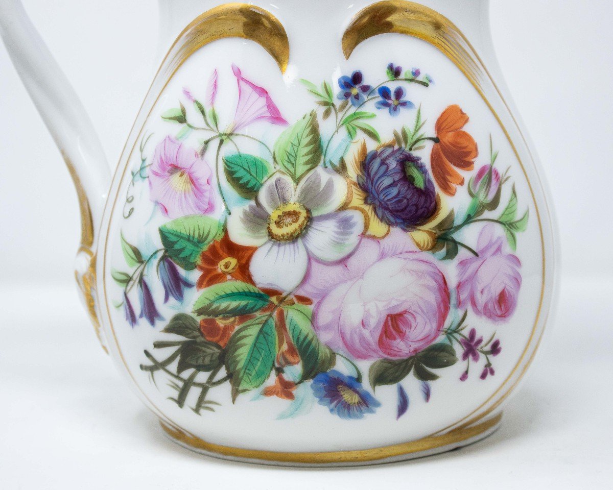 Jug With Floral Decoration, 19th Century-photo-2