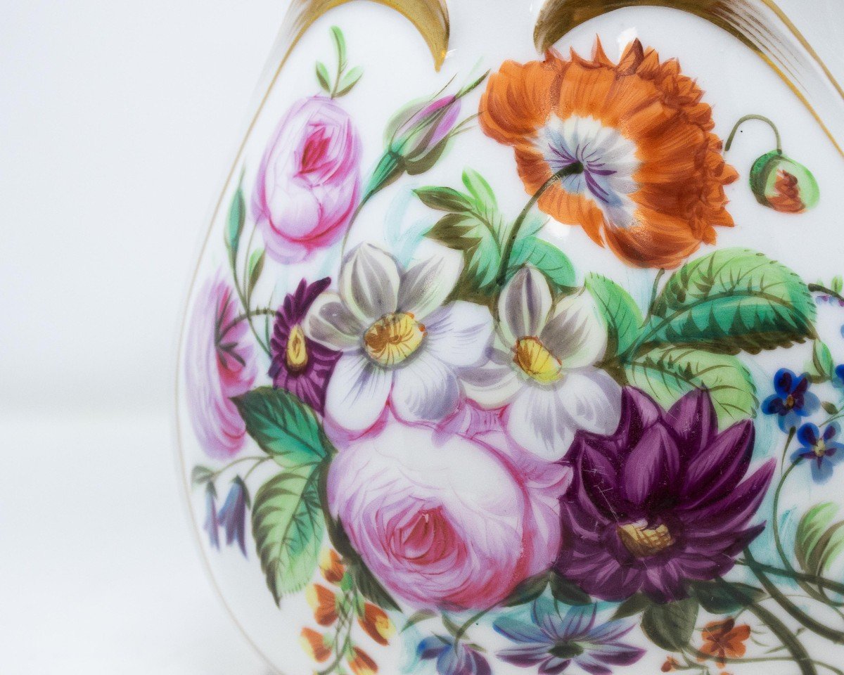 Jug With Floral Decoration, 19th Century-photo-3