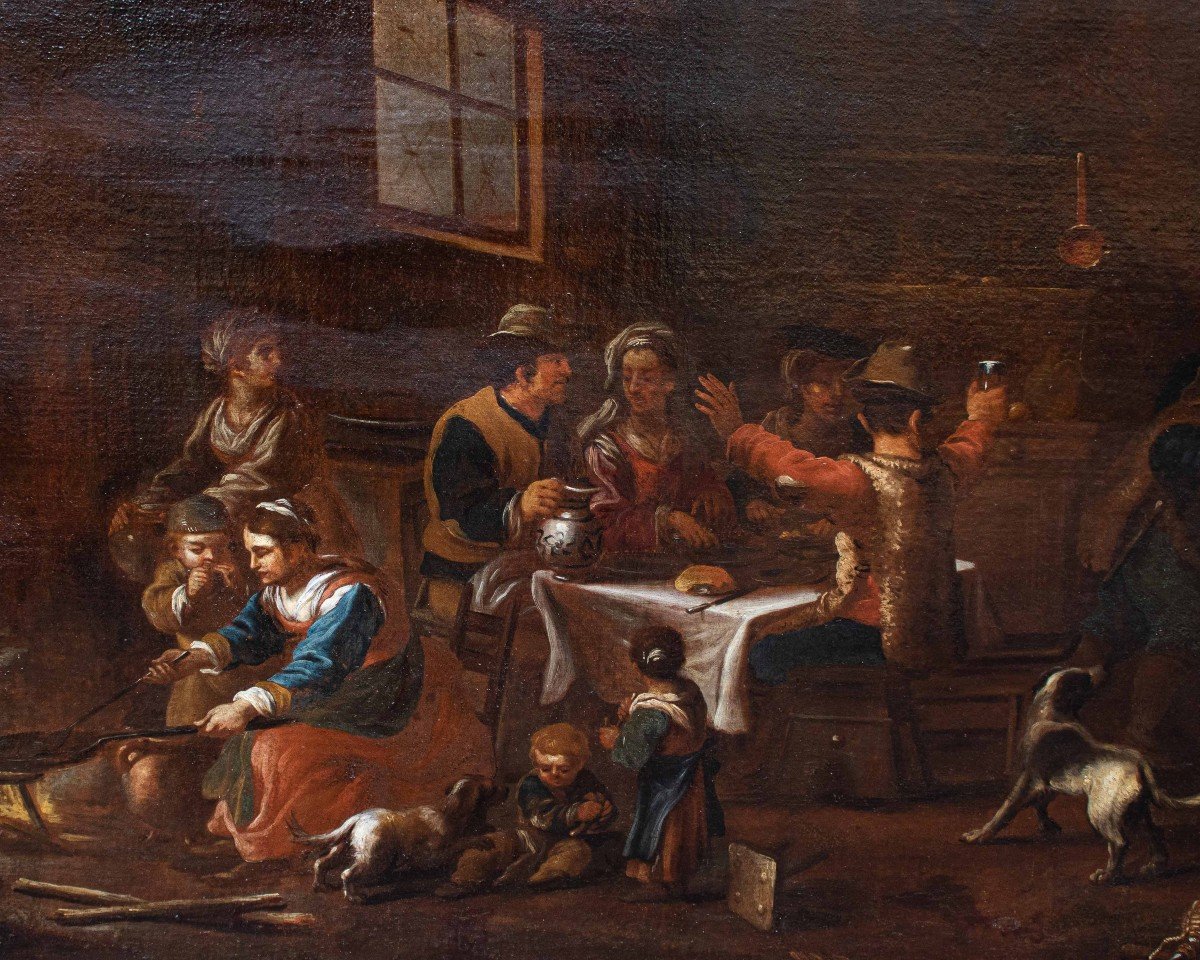 Attr. A Dirk Helmbreker (haarlem, 1633 - Rome, 1699), Interior Scene-photo-3