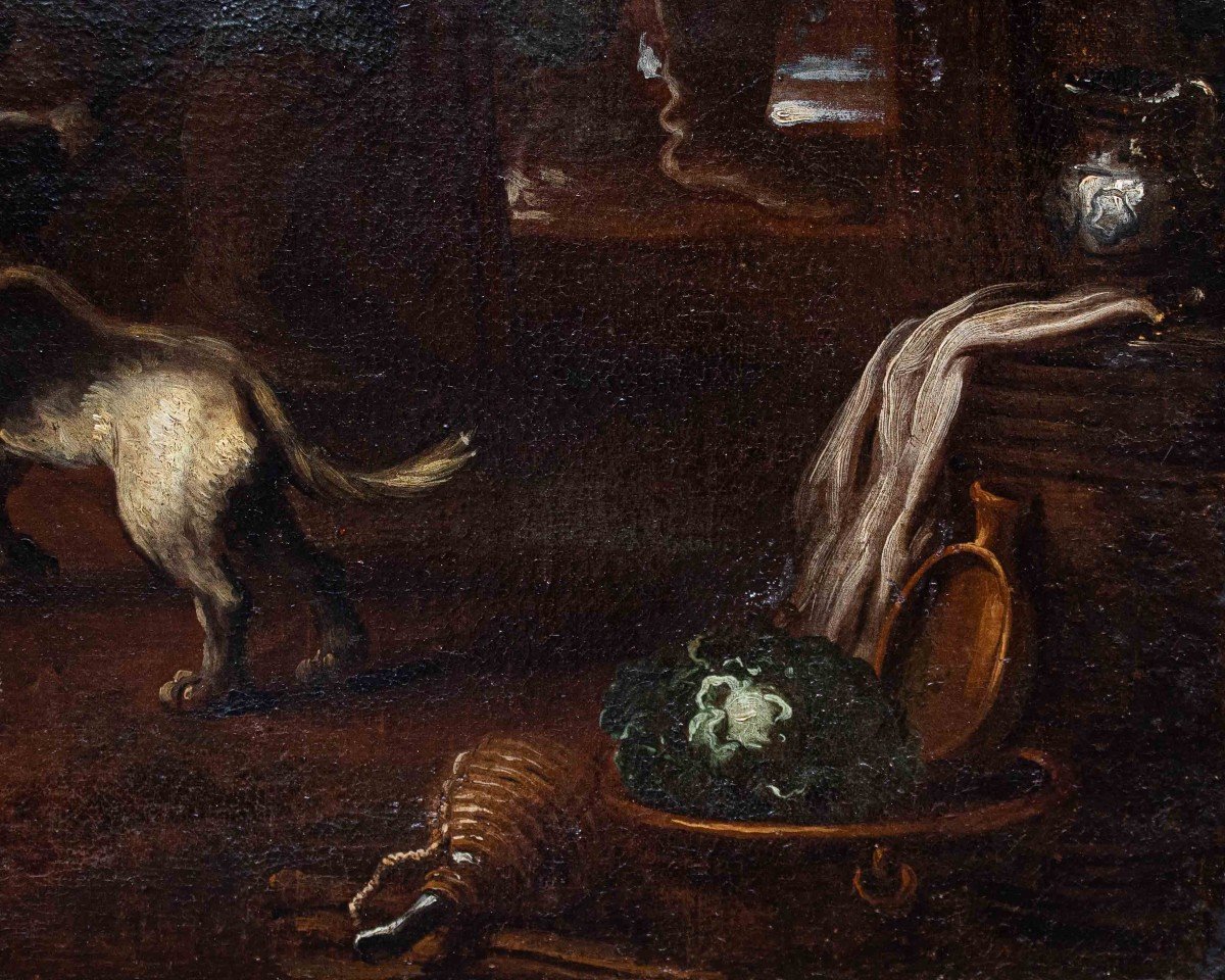 Attr. A Dirk Helmbreker (haarlem, 1633 - Rome, 1699), Scène D’intérieur-photo-3