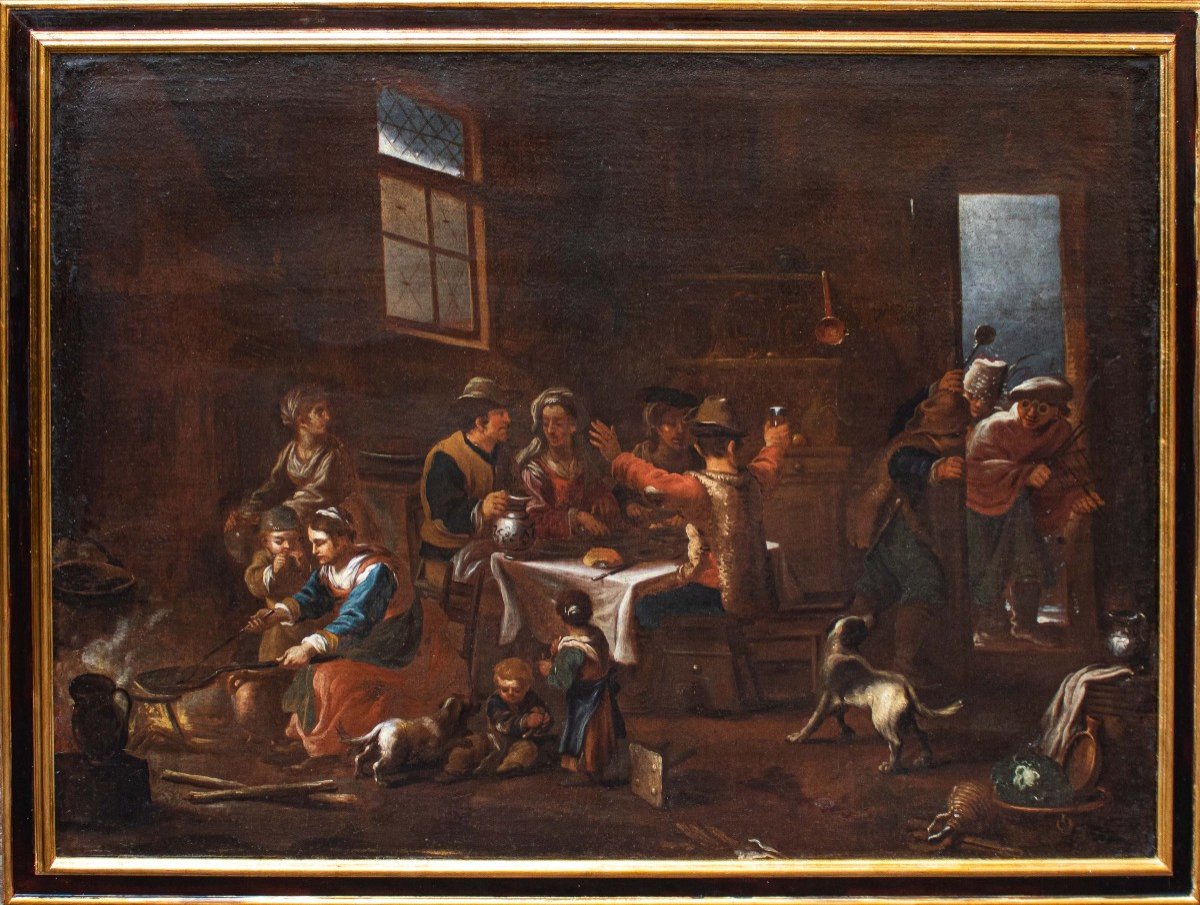 Attr. A Dirk Helmbreker (haarlem, 1633 - Rome, 1699), Interior Scene