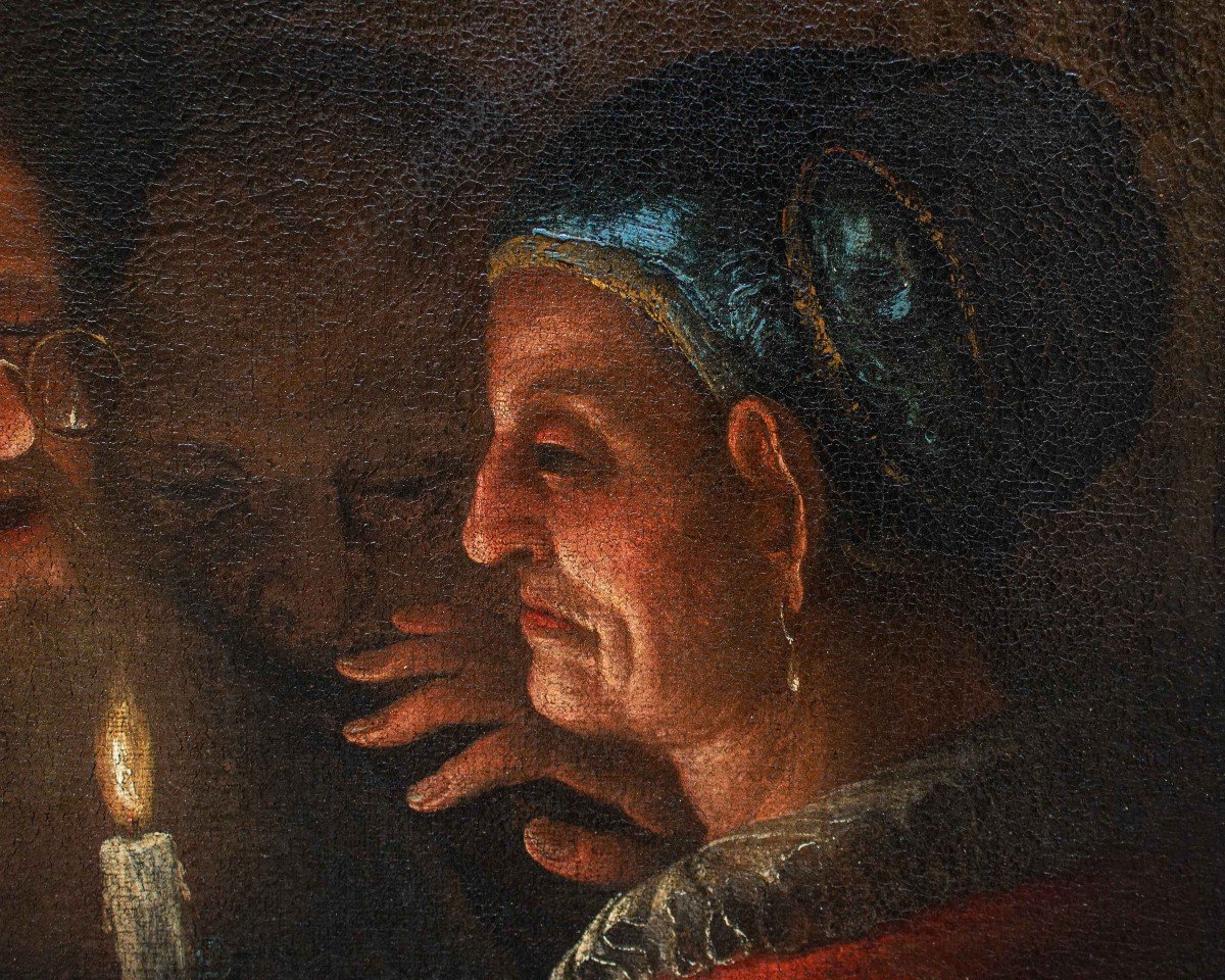 Circle Of Godfried Schalcken Or Schalken, Pair Of Candle Readers-photo-3