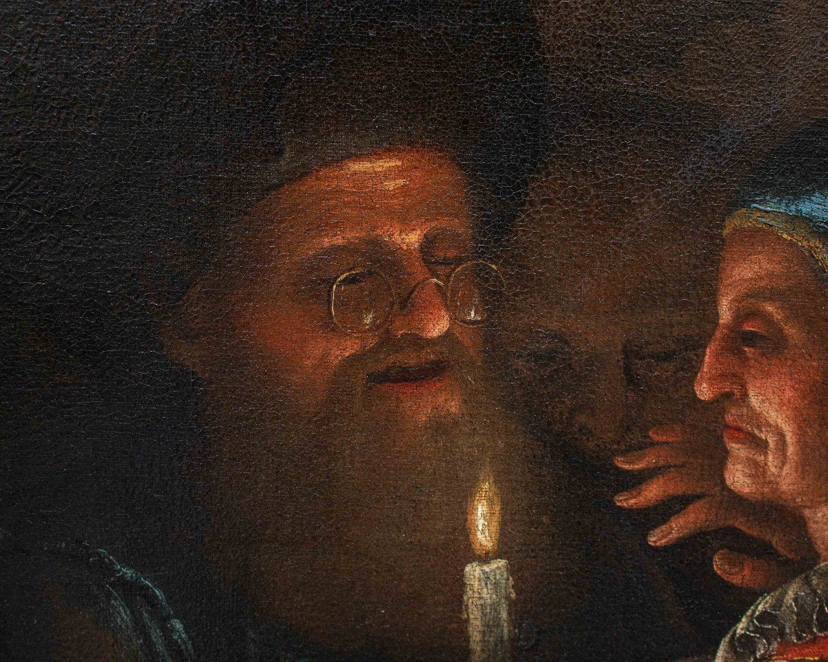 Circle Of Godfried Schalcken Or Schalken, Pair Of Candle Readers-photo-4