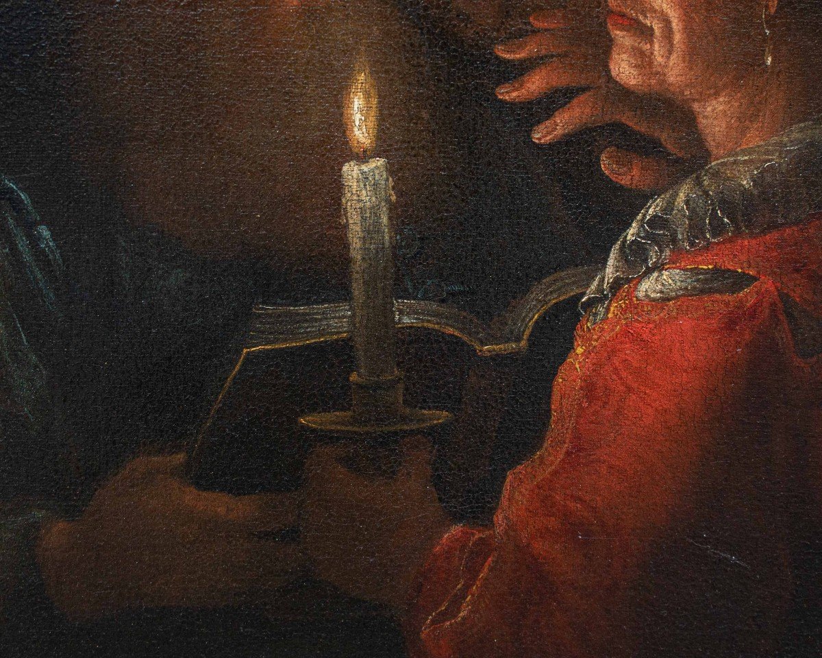 Circle Of Godfried Schalcken Or Schalken, Pair Of Candle Readers-photo-2