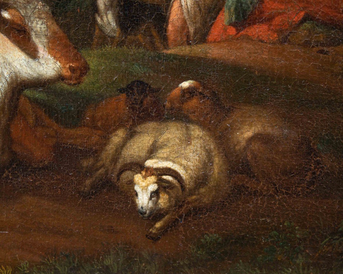 Circle Of Nicolaes Berchem (haarlem, 1620 - Amsterdam, 1683),  Architectural Whim With Animals-photo-3