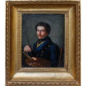 école Lombarde, Première Moitié Du XIXe Siècle, Autoportrait De Peintre