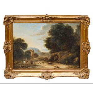 18th Century,  Landscape With Figures