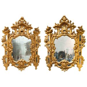 XVIIIe Siècle, Miroirs Avec Des Cadres De Forme Architecturale