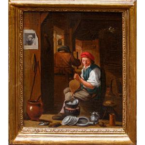 Cercle De David Teniers (anvers, 1610 - Bruxelles, 1690), Intérieur Avec Des Figures De Paysans
