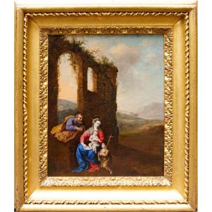 Atelier De Bartholomeus Breenbergh (deventer, 1598 - Amsterdam, 1657), Sainte Famille 