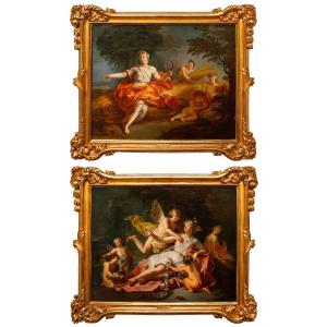 Antoine Coypel (Paris, 1661 - 1722) (attr.),  Zéphyr et Flore et Cérès 