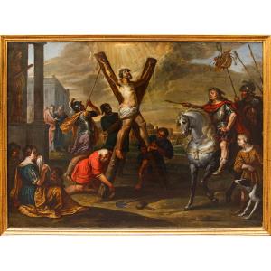 Vincent Malò (Cambrai 1602/06-Rome 1644),  La crucifixion de S. André