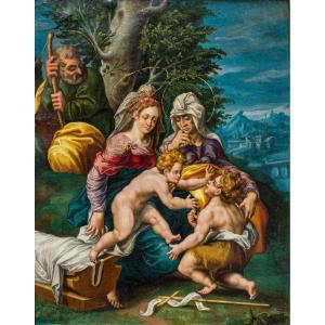 Holy Family With Saint John And Elizabeth