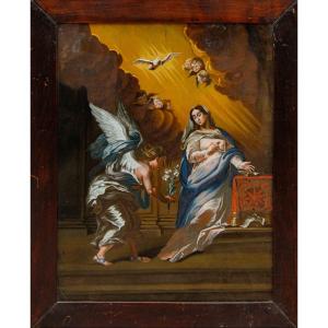 Disciple de Franz Thaddaus Menteler II (1715 - 1794), Suisse centrale, env. 1780,  Annonciation