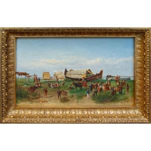 Gaetano Fasanotti (Milan, 1831 - 1882), Le retour de la pêche