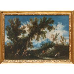 Workshop Of Antonio Francesco Peruzzini (1643 Or 1646 – 1724)  Landscape With Figures