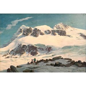 Leonardo Roda (racconigi, 1868 – Turin, 1933), View Of Mount Breithorn