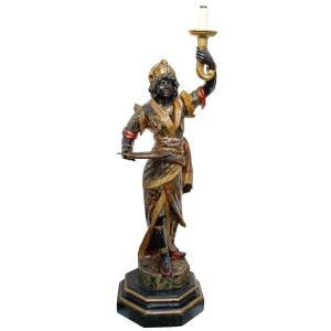 Venise, XIXe siècle, Moretta tenant une lanterne