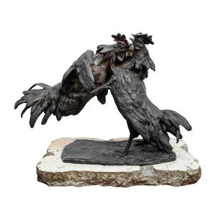 Italo Griselli (montescudaio, 1880 – Florence, 1958), Cockfight