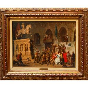 Felice De Maurizio (1810–1890), Destruction Of The Equestrian Statue Of Francesco Sforza