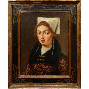 École germano-flamande du XVIIe siècle, Portrait d’une jeune femme