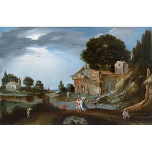 Carlo Antonio Procaccini (1571–1628), Tobias And The Angel In A River Landscape