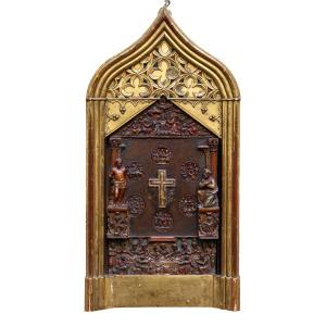 XIXe siècle, Panneau de dévotion avec des scènes religieuses