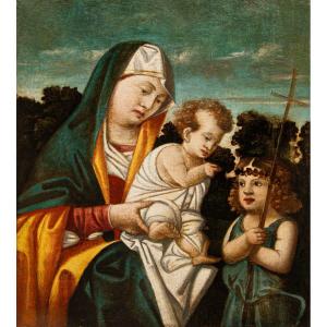 Rizzo Da Santacroce, atelier de,  Vierge à l’Enfant et Saint Jean