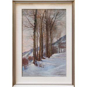 Licinio Barzanti (forlì, October 29, 1857 – Como, December 4, 1944), Snow-covered Landscape