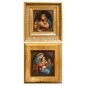 18th Century, Virgin And Child With Two Cherubs - Madonna Of The Chair