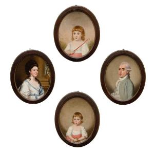English School, Late 18th Century, Family Portraits