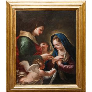 Francesco Bruno (1648 - 1726), La Vierge reçoit l’Eucharistie de saint Jean l’Évangéliste