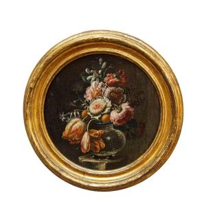 Nicola Casissa (? - Naples, 1731), Nature morte avec un vase de fleurs
