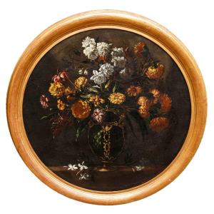 École napolitaine du XVIIe siècle, Nature morte avec un vase de fleurs