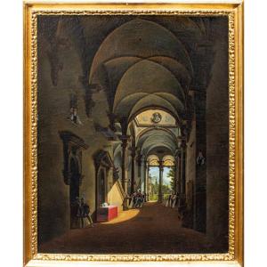 Interior Of The Church, Circle By Giovanni Migliara (1785 - 1837)