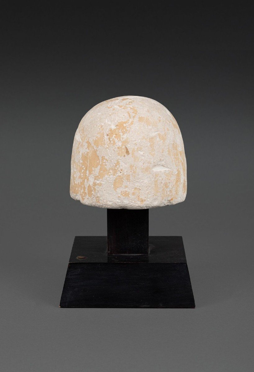 Bouchon De Vase Canope En Calcaire Sur Socle En Bois - égypte (nouvel Empire) - Archéologie-photo-2