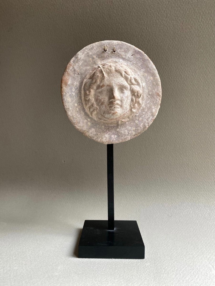 Votive Shield Portrait Medusa Great Greece Italy Terracotta Ancient Greek Art Woman Gorgon