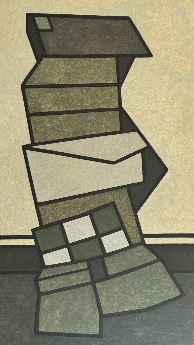 Tableau-Huile sur toile-Georges Leveque Dit Gerles-cubisme-andré Lhote-edouard Pignon-photo-2