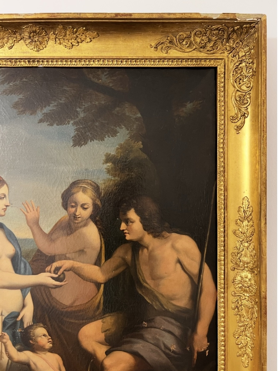 Tableau Ancien-peinture Mythologique-grèce-le Jugement De Pâris-Ecole Française Du XIXe Siècle-photo-1