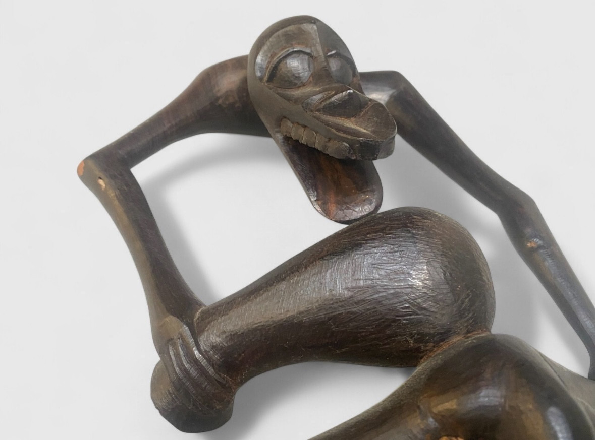 Sculpture moderniste anthropomorphe en bois 1950 MASSAI Kenya -photo-1