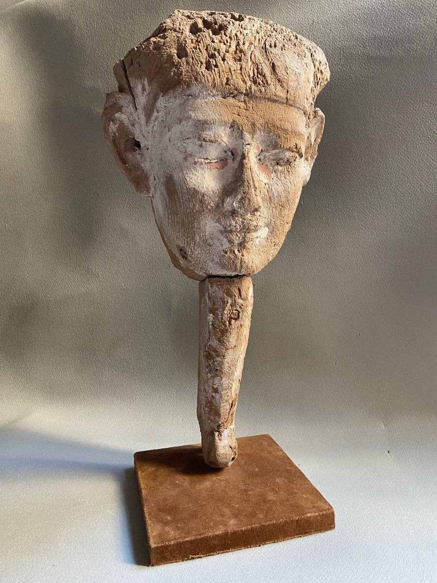 Ancient Egyptian Sarcophagus Mask Portrait Man Wearing False Beard Archaeology-photo-1