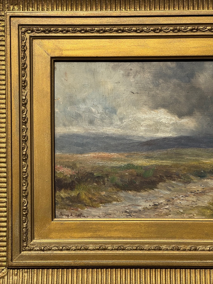 Shepherd And His Sheep - Countryside - Oil On Canvas - Painting - 19th Century English School - Romantic-photo-4