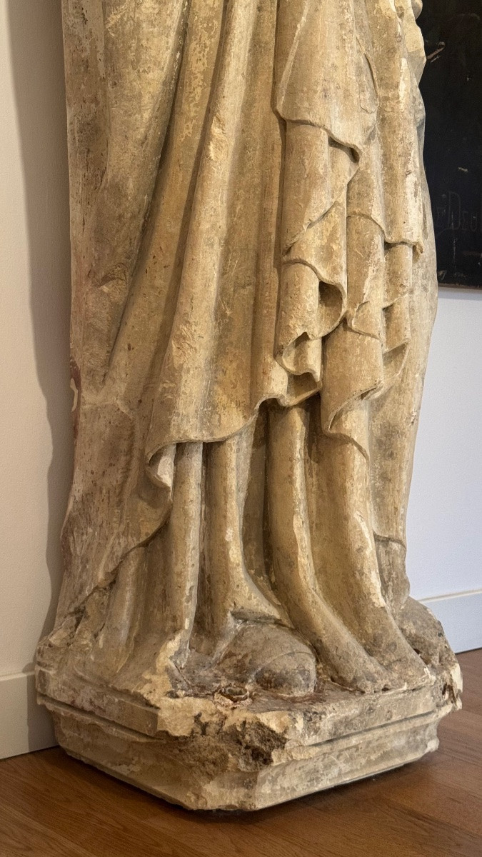 Statue en pierre calcaire–XIXᵉ siècle-Gothique-Jardin-Sculpture-Antique-isant-Saint-Joseph-photo-7